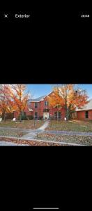 two pictures of trees in front of a building at Le Monye in Lewisville +32 photos