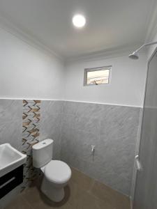 a bathroom with a toilet and a sink at Dneesya homestay in Kuala Terengganu +12 photos