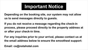 een schermafbeelding van een webpagina met een bericht bij NOT A HOTEL FUKUOKA in Fukuoka