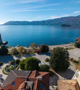 an aerial view of a large body of water at Charles in Verbania