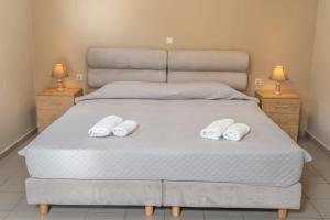 Giường trong phòng chung tại Makis Dream Apartments - Antigoni