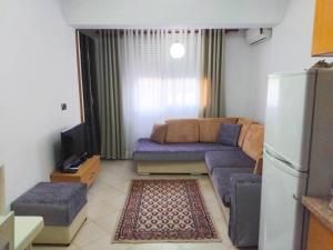 un soggiorno con un divano e una TV di Blin's Apartament a Tirana
