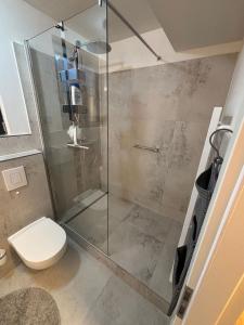 een badkamer met douche en toilet bij Schäferstr 43 in Peine +28 foto's