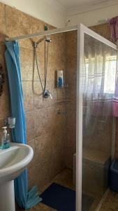 un bagno con doccia e lavandino di Ark Gastehuis and Williston Mall a Williston Altre 113 foto