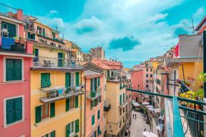 a view of a city street with buildings at Ca' De Carme' in Riomaggiore