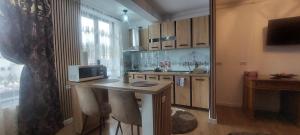 Kuchyň nebo kuchyňský kout v ubytování Teona Apartament Targu Neamt