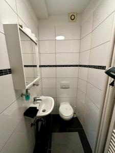 Et badeværelse på Zentrales Hansa Komfort Apartment