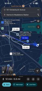 een screenshot van een kaart van de luchthaven bij SleepEasy Harrow in Harrow Weald