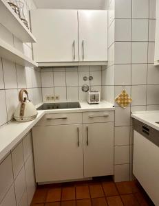 Køkken eller tekøkken på Ferienwohnung Kiebitzwiese