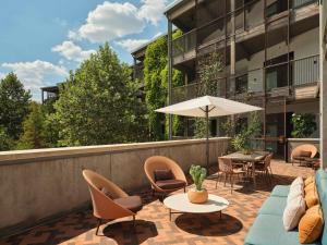 En balkon eller terrasse på Hotel Magdalena
