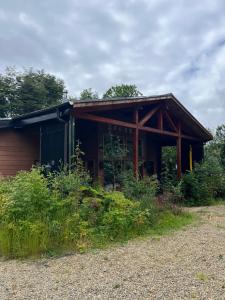 ein kleines Haus mit einem Gameradach in der Unterkunft Hostel Isla del Rey in Valdivia