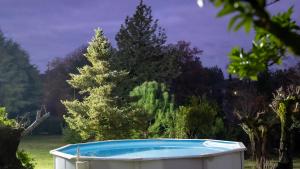 una vasca in un cortile con alberi sullo sfondo di Quinta das Maçãs by SH ad Alvaiázere