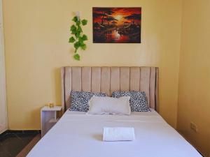 En eller flere senge i et værelse på Two bedroom apartment, Mombasa CBD