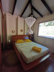 En eller flere senge i et værelse på Villa Petitparadis