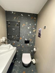 un bagno con un water bianco e un lavandino di Biała Perła Residence Czarna Góra a Sienna