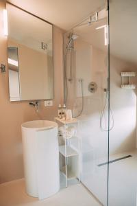 a bathroom with a shower and a sink at Borgo di Lazise in Lazise