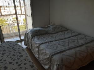 a bedroom with a bed and a window at Appartement les Alizés in Les Abymes