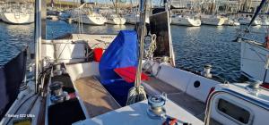 een boot aangemeerd in een haven met andere boten bij Voilier de tout confort in Cherbourg en Cotentin