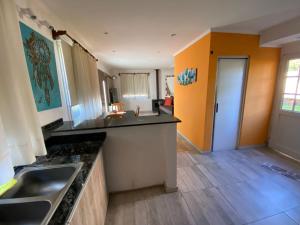 a kitchen with a sink and a counter top at FloreSer in Villa Gesell
