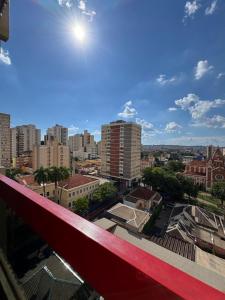 a view of a city from the top of a building at Flat central com estacionamento in Ribeirão Preto