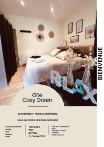 Giường trong phòng chung tại gîte Cosy Green 2