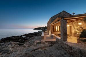 a house on the shore of a body of water at Bogić kuća in Zavala