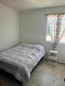 a bedroom with a bed and a window at Casa Completa Cómoda en el Sur in Santa Gertrudis +7 photos