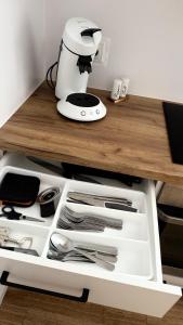 Kuchyň nebo kuchyňský kout v ubytování MICKIEWICZ HOUSE Apartamenty