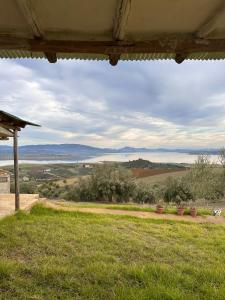 Aussicht von der Veranda eines Hauses mit grünem Gras in der Unterkunft La Belle Etoile in Ouazzane + 37 Fotos