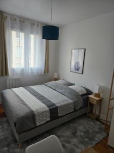 a bedroom with a bed and a window at Chambre idéalement située in Villeurbanne