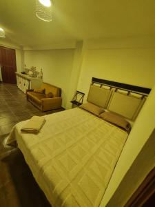 a bedroom with a large bed and a couch at Mi casa en Sucre in Sucre