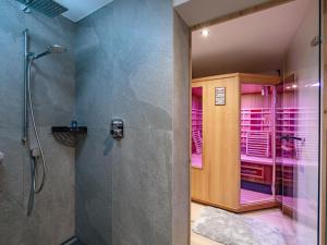 a bathroom with a walk in shower and a shower stall at Appartement Krismer in Fügen +60 photos