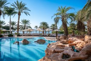 een zwembad in een resort met palmbomen bij Royal Beach Eilat by Isrotel Exclusive in Eilat