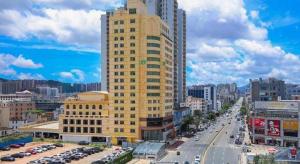 Udsigt til Huizhou eller udsigt til byen taget fra hotellet