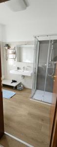 a bathroom with a shower and a sink at l'igloo b&b in Sedico +29 photos