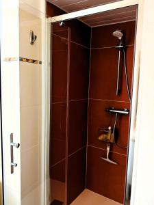 a shower with a glass door in a bathroom at Villa Simone - 200m de la Plage in Les Sables-d'Olonne +15 photos