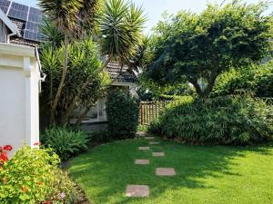 un giardino con un albero in mezzo a un cortile di Wild Tree Lodge a Benoni