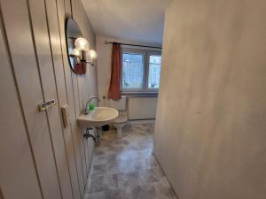 un bagno con lavandino, WC e finestra di Gasthaus Rennsteig a Kurort Steinbach-Hallenberg Altre 17 foto