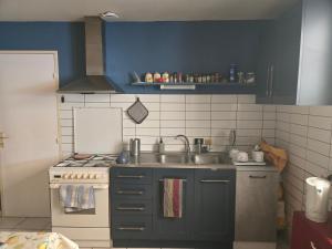 a kitchen with a sink and a stove at The Private House in Paroy
