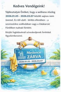 Et logo, certifikat, skilt eller en pris der bliver vist frem på Sweet Apartman Zalakaros