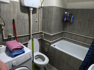 un bagno con wc e vasca da bagno di Jednosoban stan centar Ela, a Pirot