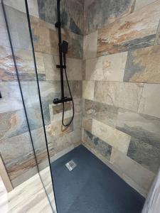 a shower with a glass door in a bathroom at Villa Casa Luma in Balaruc-les-Bains +82 photos