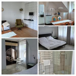 Giường trong phòng chung tại Biały apartament