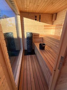 an inside view of a sauna at Chalupa pod Zubštejnem in Bystřice nad Pernštejnem