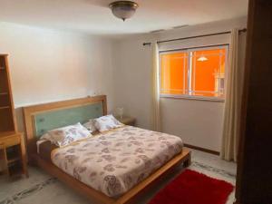 a bedroom with a bed and a window at Quinta do Marnoto in Gafanha do Carmo