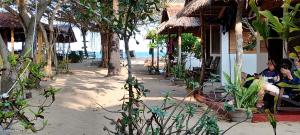 a woman sitting on a chair on the beach at Ocean & Beach kite Hotel in Kalpitiya