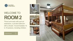 a collage of pictures of a room with bunk beds at Casa Rubio private Resort in Los Baños +26 photos