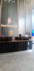 a stage in a room with a sign on it at Royal Sentul Al Alami in Kedungmanggu