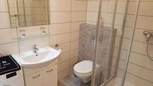 a bathroom with a toilet and a sink at Baltic Sea in Jastarnia