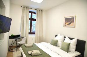 TV a/nebo společenská místnost v ubytování GreenTreeHomes - Stadtvilla Linde